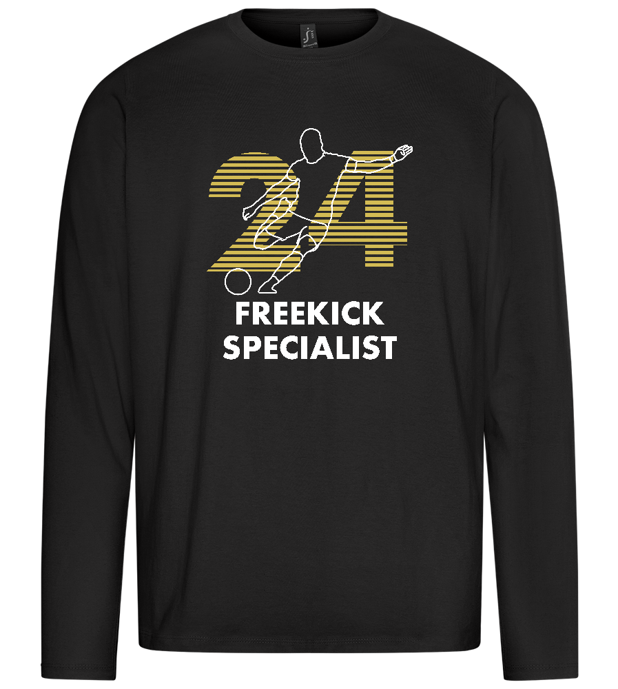 Freekick Specialist Design - Premium men's long sleeve t-shirt_DEEP BLACK_front