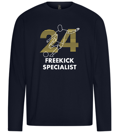 Freekick Specialist Design - Premium men's long sleeve t-shirt_FRENCH NAVY_front