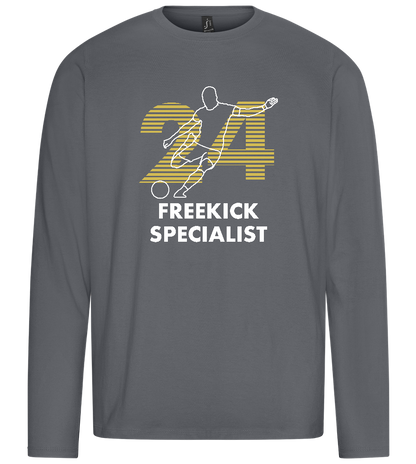 Freekick Specialist Design - Premium men's long sleeve t-shirt_MOUSE GREY_front