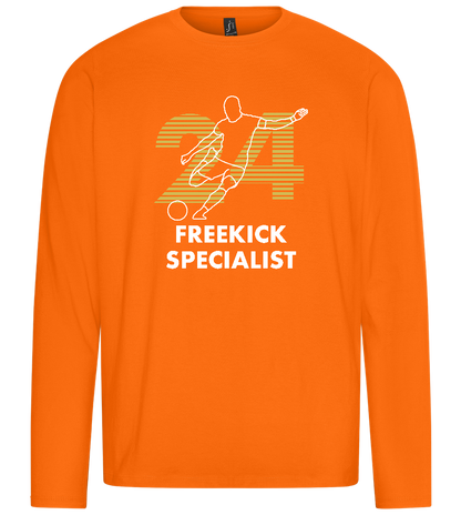 Freekick Specialist Design - Premium men's long sleeve t-shirt_ORANGE_front