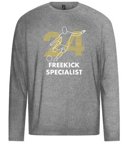 Freekick Specialist Design - Premium men's long sleeve t-shirt_ORION GREY_front