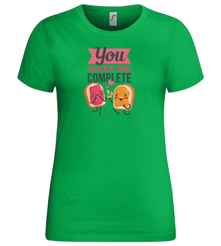 You Make Me Complete Design - Premium women's t-shirt_MEADOW GREEN_front