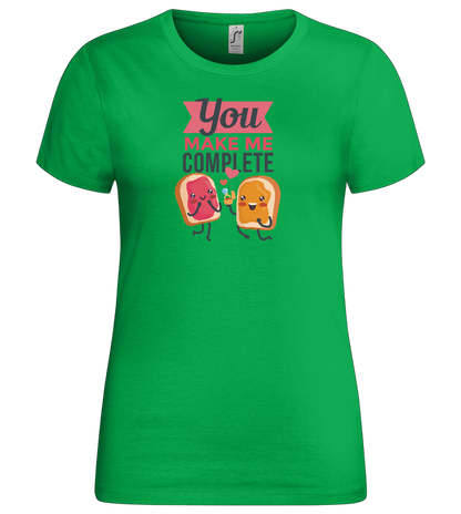 You Make Me Complete Design - Premium women's t-shirt_MEADOW GREEN_front