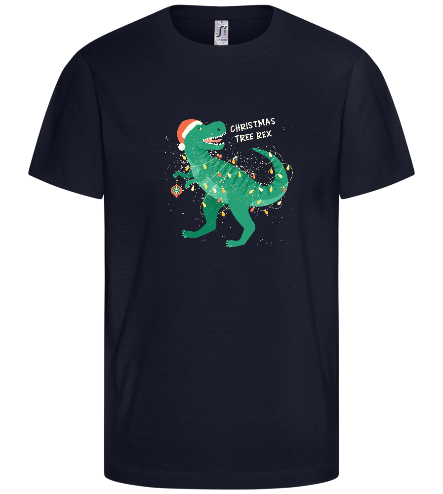 Tree Rex Christmas Design - Comfort kids fitted t-shirt_FRENCH NAVY_front