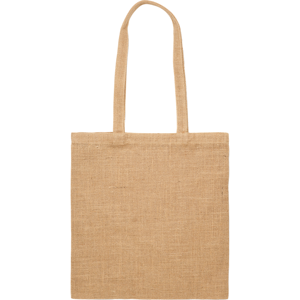 Jute Shopping Bag with Long Handles_BEIGE_front