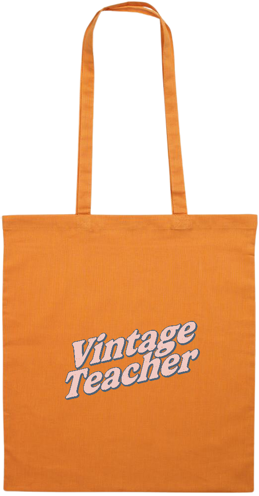 Vintage Teacher Design - Essential colored event tote bag_ORANGE_front