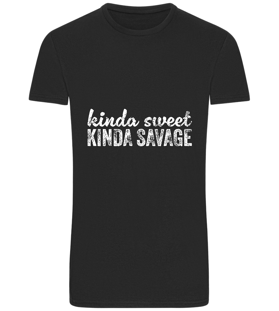 Kinda Sweet Kinda Savage Design - Basic Unisex T-Shirt_DEEP BLACK_front