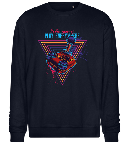 Retro Games Design - Comfort Essential Unisex Sweater_FRENCH NAVY_front