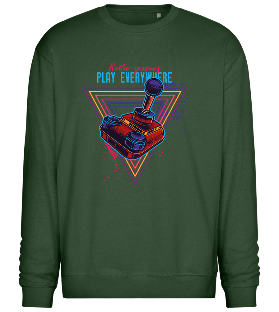 Retro Games Design - Comfort Essential Unisex Sweater_GREEN BOTTLE_front