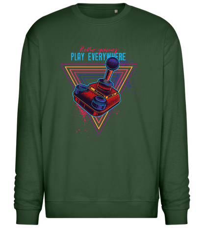 Retro Games Design - Comfort Essential Unisex Sweater_GREEN BOTTLE_front