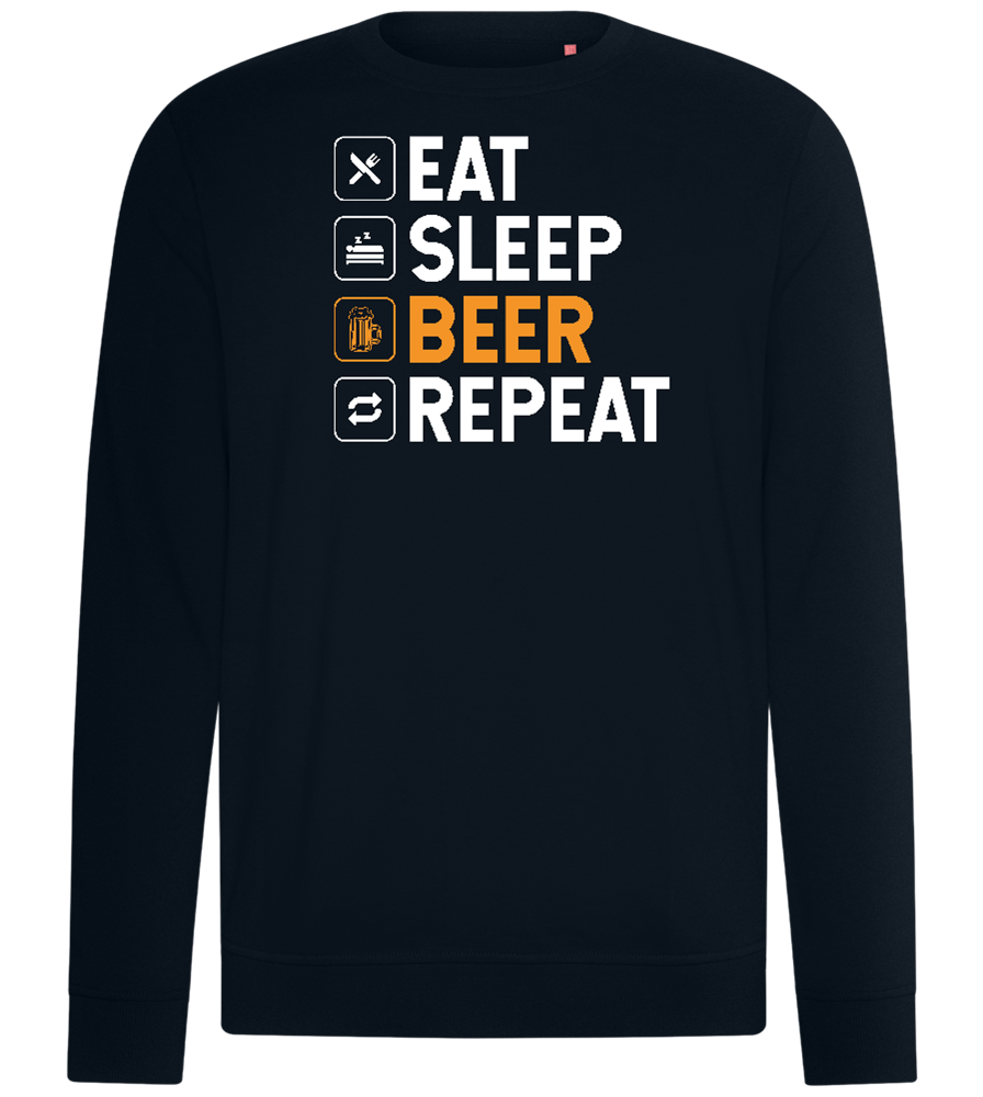 Beer Repeat Design - Comfort unisex sweater_BLACK_front