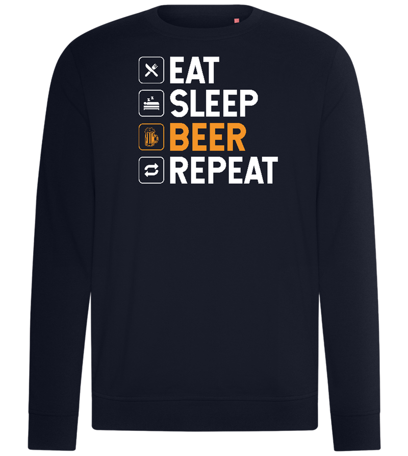 Beer Repeat Design - Comfort unisex sweater_FRENCH NAVY_front