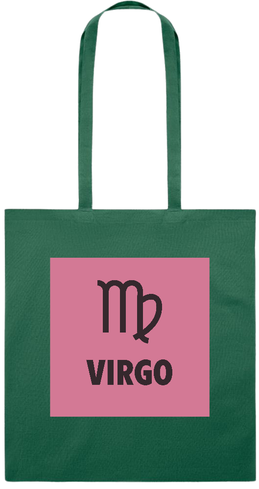 Zodiac Virgo Design - Premium colored cotton tote bag_DARK GREEN_front