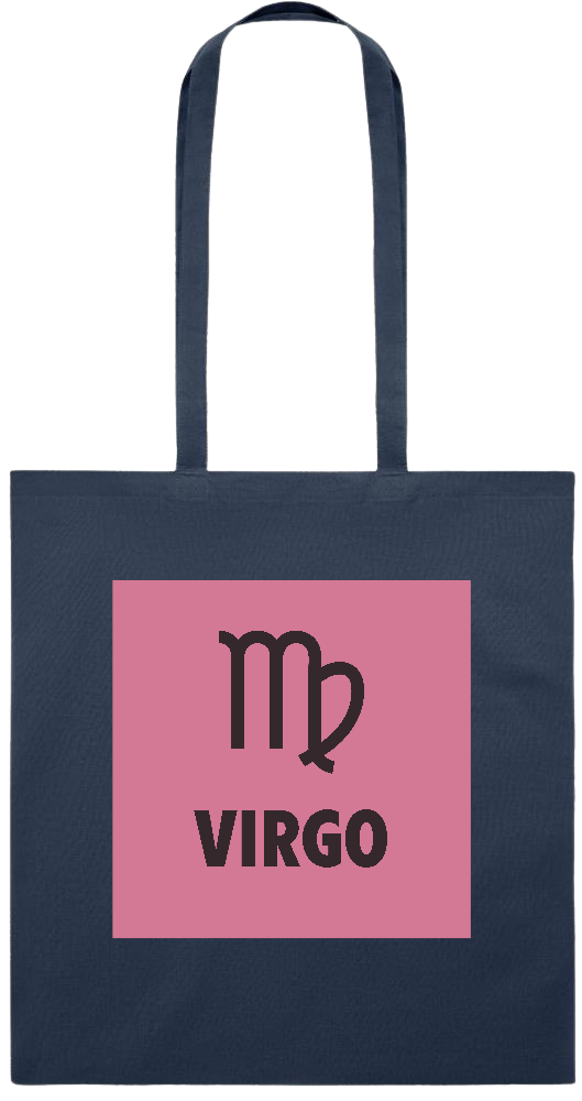 Zodiac Virgo Design - Premium colored cotton tote bag_FRENCH NAVY_front