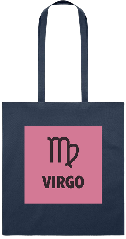 Zodiac Virgo Design - Premium colored cotton tote bag_FRENCH NAVY_front