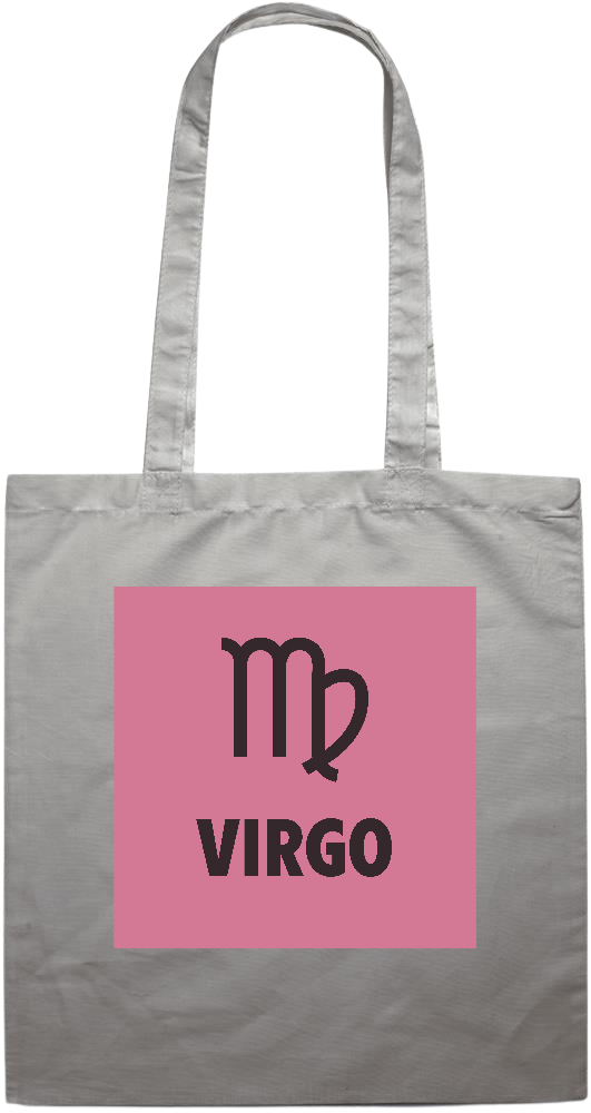 Zodiac Virgo Design - Premium colored cotton tote bag_GREY_front