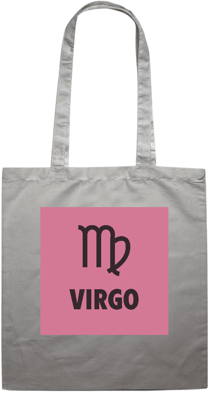 Zodiac Virgo Design - Premium colored cotton tote bag_GREY_front