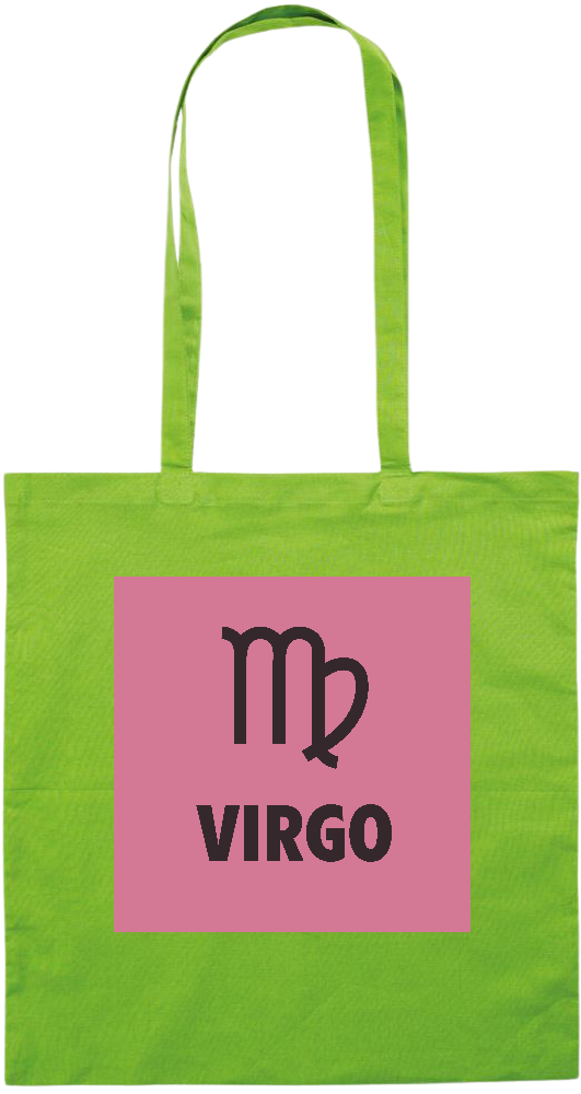 Zodiac Virgo Design - Premium colored cotton tote bag_LIME_front