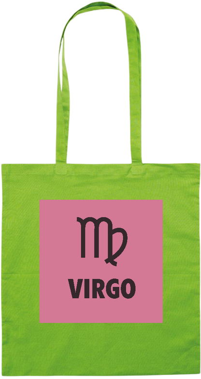 Zodiac Virgo Design - Premium colored cotton tote bag_LIME_front