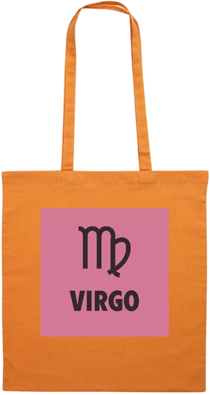 Zodiac Virgo Design - Premium colored cotton tote bag_ORANGE_front