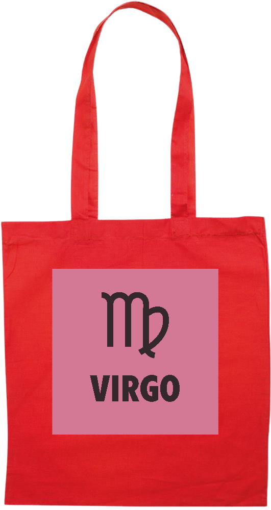 Zodiac Virgo Design - Premium colored cotton tote bag_RED_front