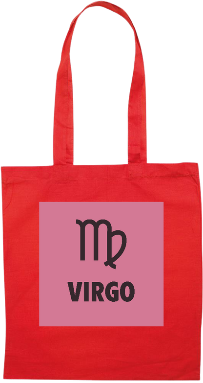 Zodiac Virgo Design - Premium colored cotton tote bag_RED_front