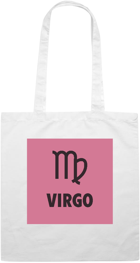 Zodiac Virgo Design - Premium colored cotton tote bag_WHITE_front