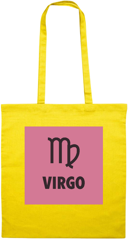 Zodiac Virgo Design - Premium colored cotton tote bag_YELLOW_front