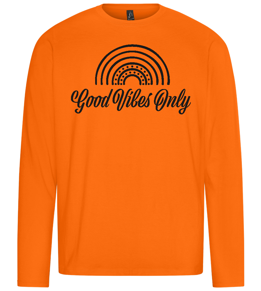 Good Vibes Only Design - Premium men's long sleeve t-shirt_ORANGE_front