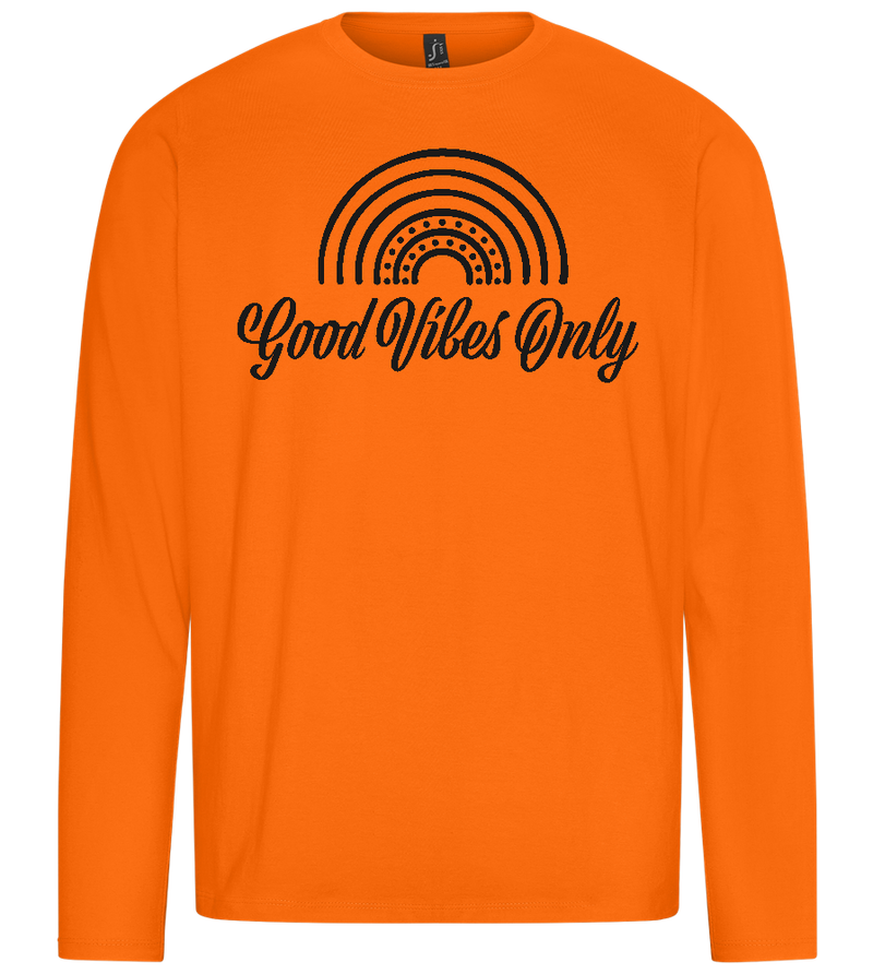 Good Vibes Only Design - Premium men's long sleeve t-shirt_ORANGE_front