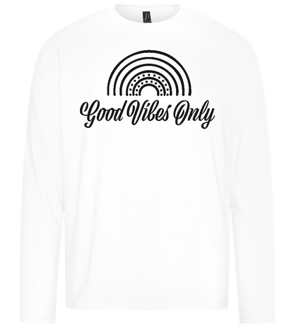 Good Vibes Only Design - Premium men's long sleeve t-shirt_WHITE_front