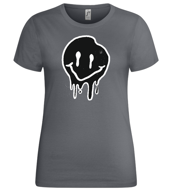 Grunge Smiley Design - Premium women's t-shirt_MOUSE GREY_front