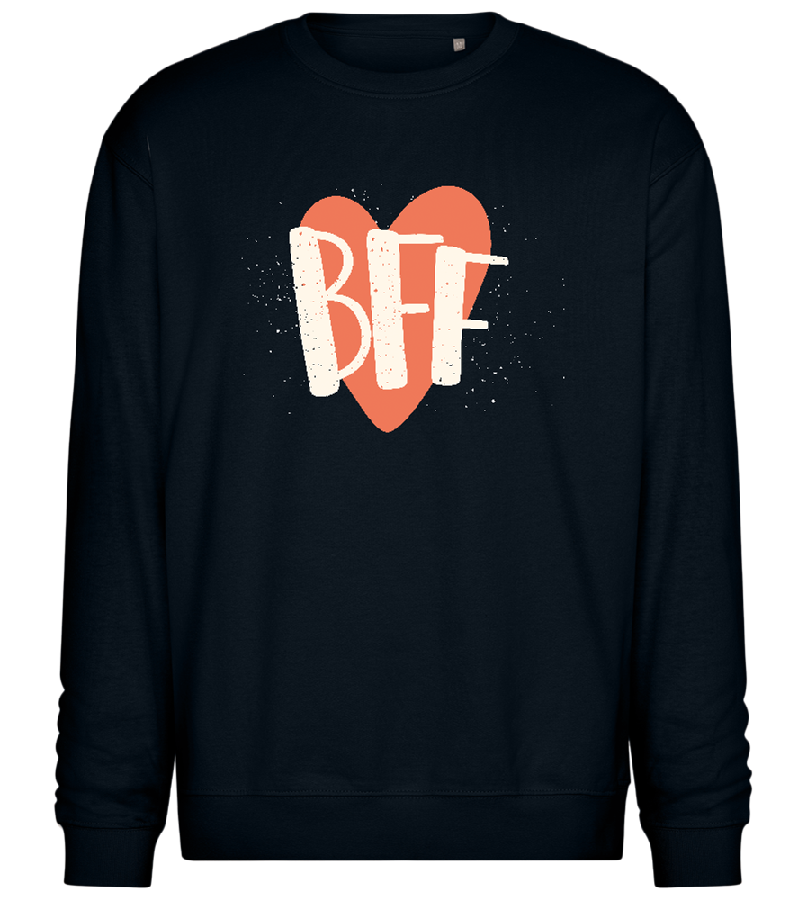 Best Friend Heart Design - Comfort Essential Unisex Sweater_BLACK_front