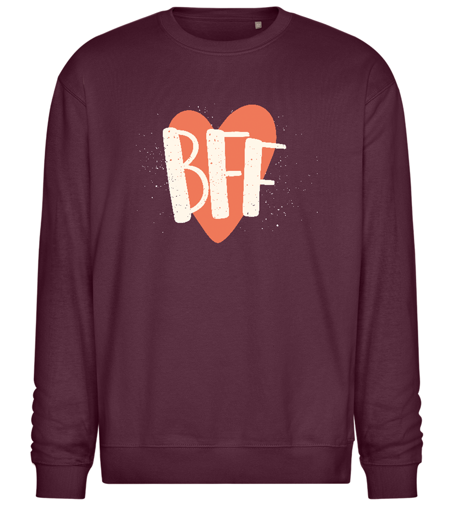 Best Friend Heart Design - Comfort Essential Unisex Sweater_BORDEAUX_front