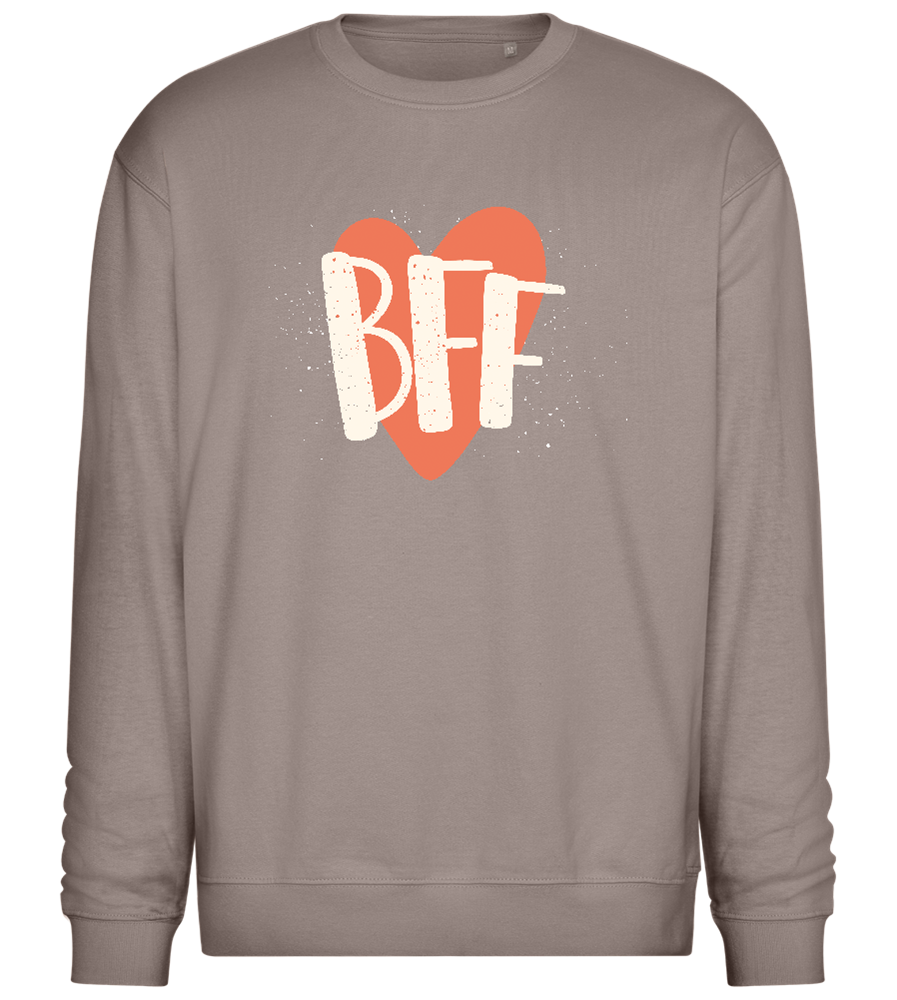 Best Friend Heart Design - Comfort Essential Unisex Sweater_CHARCOAL CHIN_front