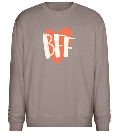 Best Friend Heart Design - Comfort Essential Unisex Sweater_CHARCOAL CHIN_front