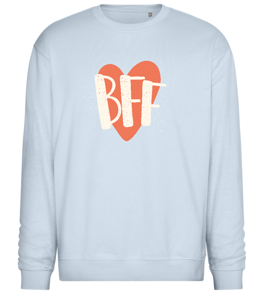 Best Friend Heart Design - Comfort Essential Unisex Sweater_CREAMY BLUE_front