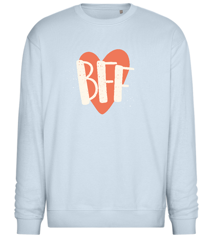 Best Friend Heart Design - Comfort Essential Unisex Sweater_CREAMY BLUE_front