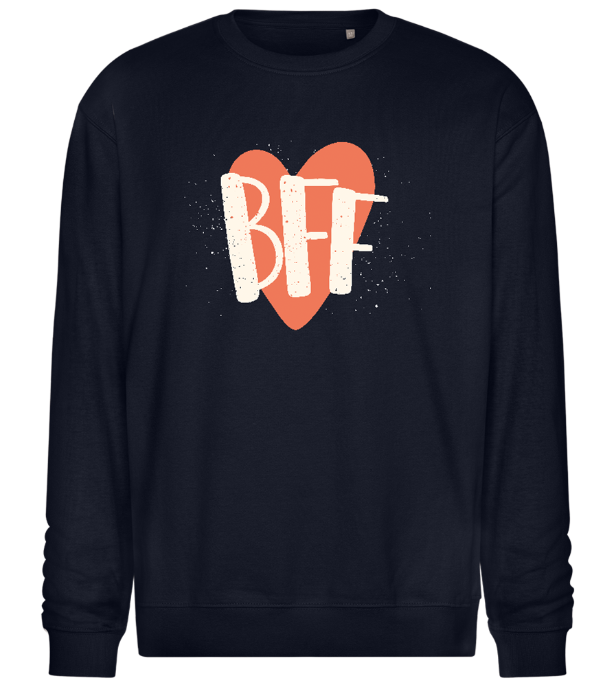 Best Friend Heart Design - Comfort Essential Unisex Sweater_FRENCH NAVY_front