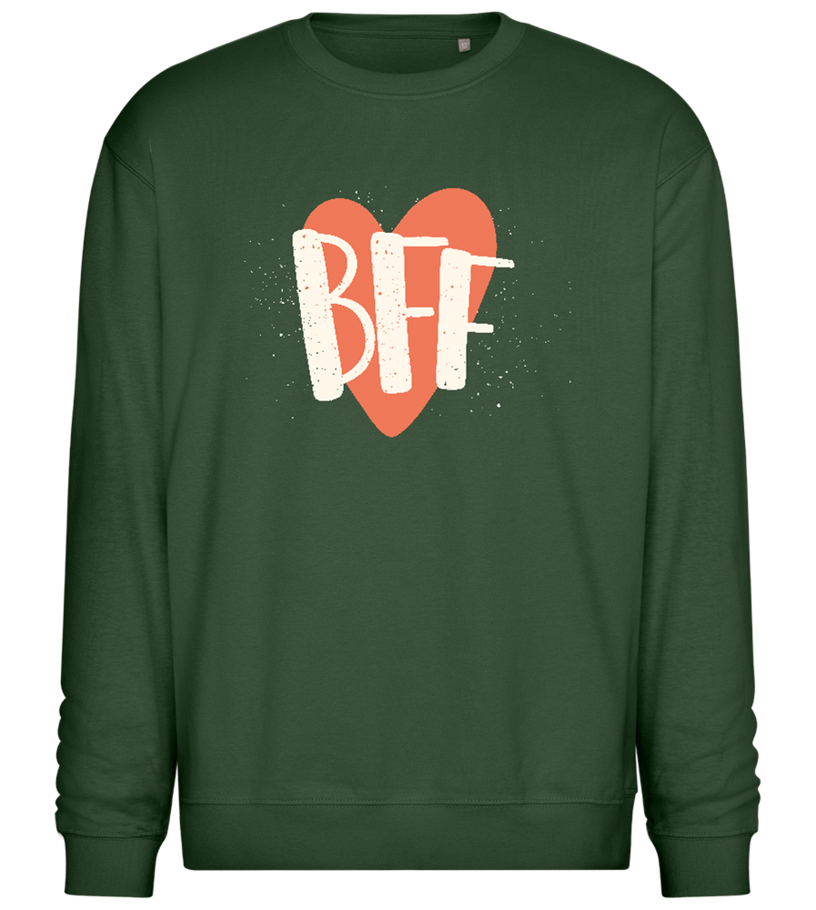 Best Friend Heart Design - Comfort Essential Unisex Sweater_GREEN BOTTLE_front