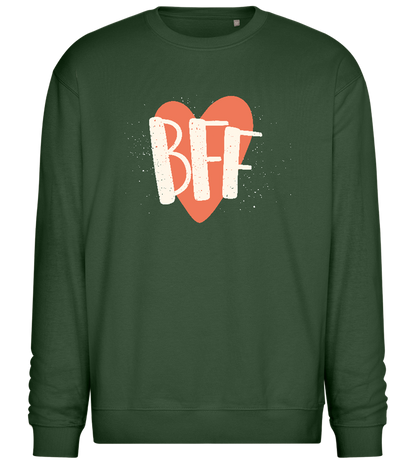 Best Friend Heart Design - Comfort Essential Unisex Sweater_GREEN BOTTLE_front