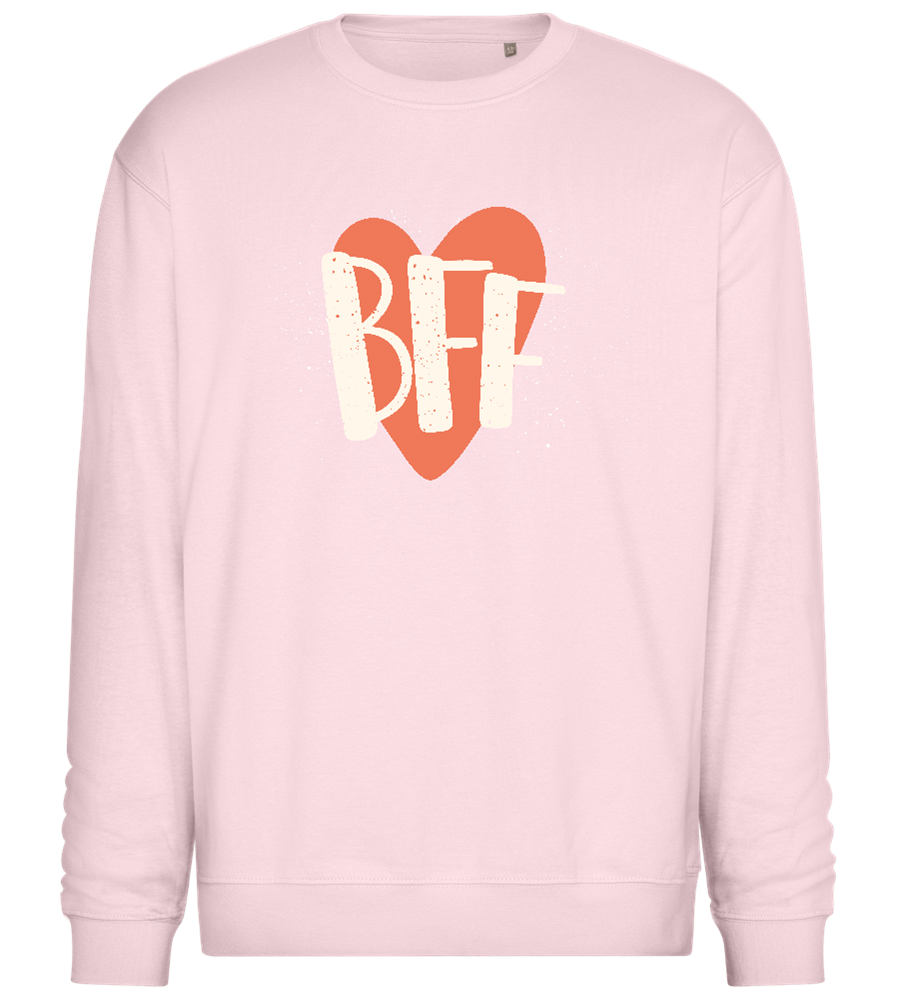 Best Friend Heart Design - Comfort Essential Unisex Sweater_LIGHT PEACH ROSE_front