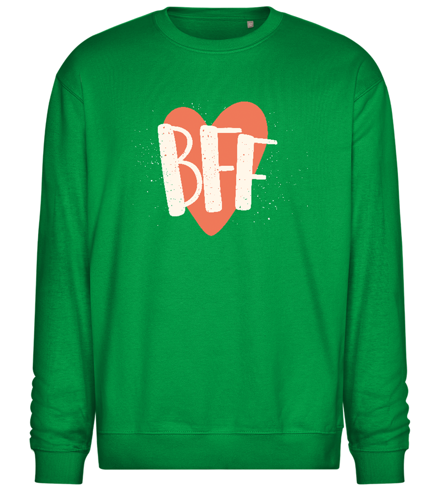 Best Friend Heart Design - Comfort Essential Unisex Sweater_MEADOW GREEN_front