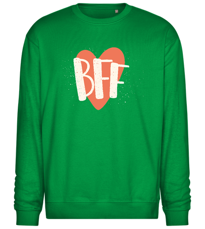 Best Friend Heart Design - Comfort Essential Unisex Sweater_MEADOW GREEN_front