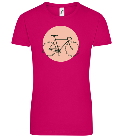 Bicycle Life Keep Moving Design - Comfort women's t-shirt_FUCHSIA_front