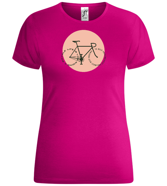 Bicycle Life Keep Moving Design - Comfort women's t-shirt_FUCHSIA_front