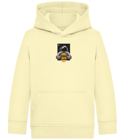 Spaceman Burger Design - Comfort Kids Hoodie_AMARELO CLARO_front