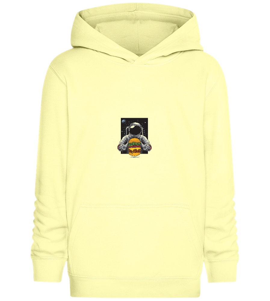 Spaceman Burger Design - Comfort Kids Hoodie_AMARELO CLARO_front