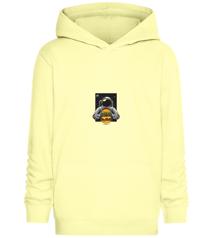 Spaceman Burger Design - Comfort Kids Hoodie_AMARELO CLARO_front