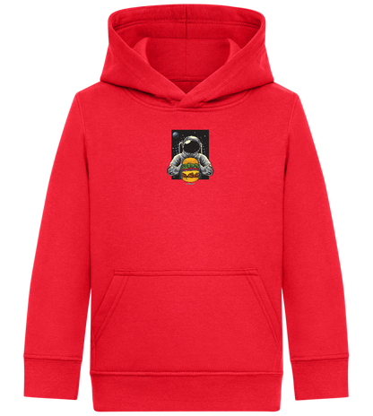 Spaceman Burger Design - Comfort Kids Hoodie_BRIGHT RED_front